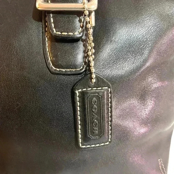 Coach vintage black leather satchel handbag - Picture 3 of 7